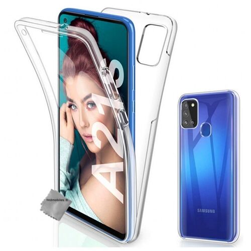 Housse etui coque silicone gel 360 integrale Samsung Galaxy A21s + film ecran - TRANSPARENT
