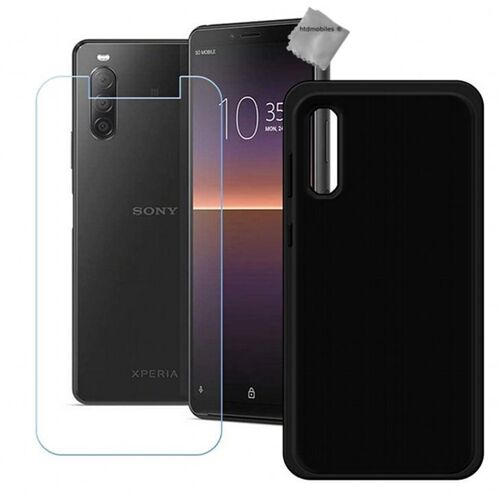 Housse etui coque pochette silicone gel fine pour Sony Xperia 1 II + film ecran - NOIR