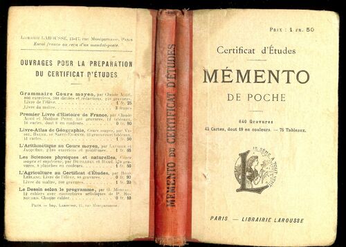 Mémento De Poche - Certificat D' Etudes. Quarante Et Unième Édition.
