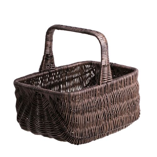 Panier de course en osier brun-gris