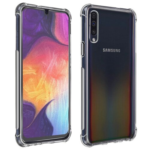Pack Protection Galaxy A50 / A30s Coque Souple + Film Verre Trempé Transparent