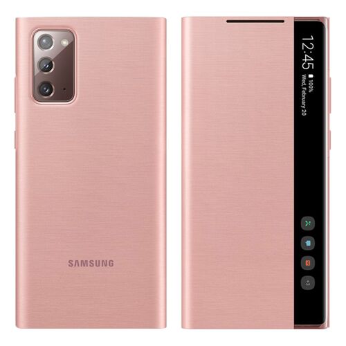 Étui Samsung Galaxy Note 20 Translucide Tactile Clear View Original Rose Gold