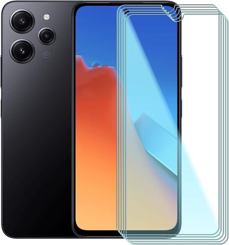 5 Pièces Verre Trempé,Pour Redmi 12 6.79 Pouce ,Transparent Film D'écran 9h Glass Haute Définition Film,Pour 12 Film Protection Écran
