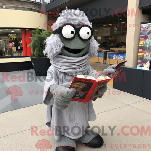 Costume Mascotte Redbrokoly De Peach Geckos Personnage Habillé D Un Cardigan Et De Broches