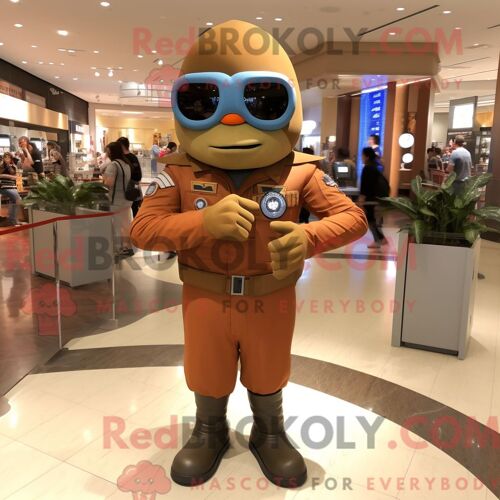 Personnage De Costume De Mascotte Redbrokoly De Soldat De L Armée De L Air De Rust Habillé Avec Des Montres-Bracelets Et Des Leggings