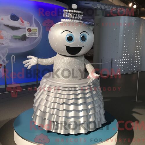Costume De Mascotte Redbrokoly De Gâteau De Mariage En Argent Habillé D Une Jupe Circulaire Et De Porte-Clés