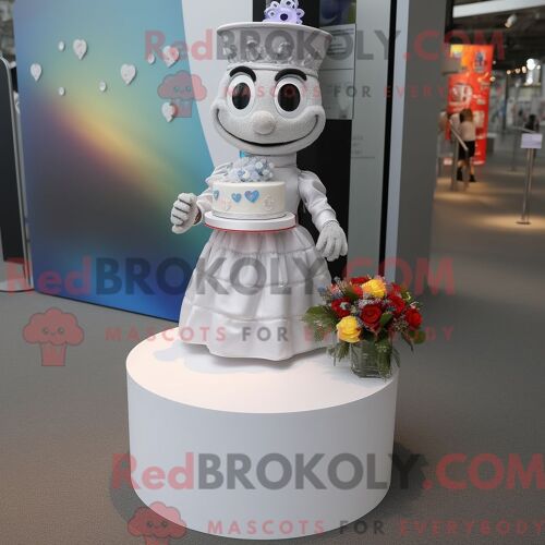 Costume Mascotte Redbrokoly De Zèbre Bleu Habillé D Un Gilet Et De Ceintures