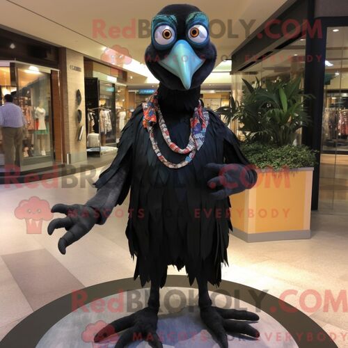 Costume Mascotte Redbrokoly De Paella Grise Personnage Habillé Avec Une Jupe Longue Et Des Montres Connectées
