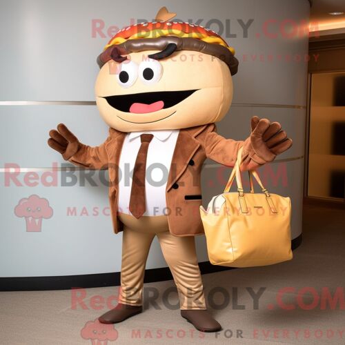 Costume De Mascotte Redbrokoly De Bouclier Celtique De Pêche Habillé Avec Une Robe Taille Empire Et Des Lunettes De Soleil