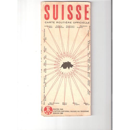 Carte Routiere Suisse De 1936