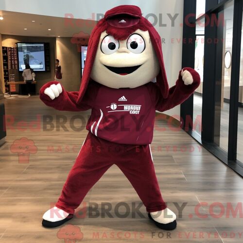 Costume De Mascotte Redbrokoly De Ninja Marron Personnage Habillé D Une Veste En Cuir Et De Noeuds Papillons
