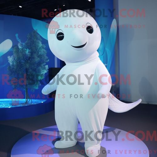 Costume De Mascotte Redbrokoly De Béluga Personnage Habillé Avec Un Body Et Des Bandeaux