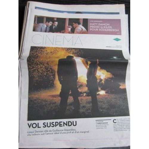 Libération Suppl Cinéma Du 30/09/09 : Dernier Role De Guillaume Depardieu / Matt Damon