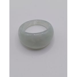 Bague En Resine ,Vert Pale Et Blanc Marbré,Taille 18.47 Mm