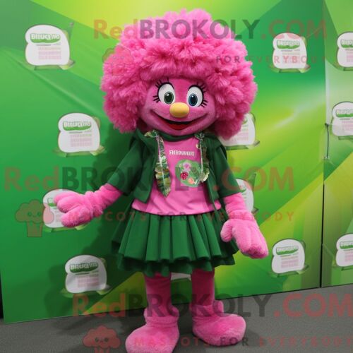 Costume Mascotte Redbrokoly De Dragon Marine Personnage Habillé D Un Blazer Et De Bretelles