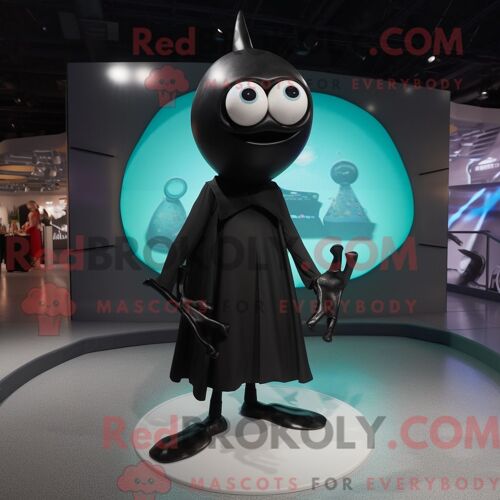 Costume Mascotte Redbrokoly De Black Ray Personnage Habillé Avec Un Col Roulé Et Des Pinces À Chaussures