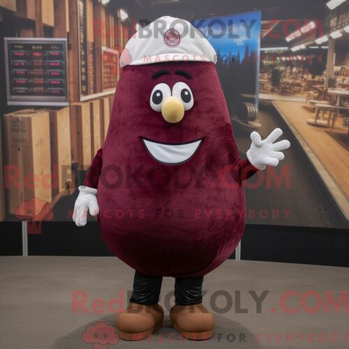 Personnage De Costume De Mascotte Redbrokoly De Pomme De Terre Marron Habillé Avec Un Pantalon De Yoga Et Des Épingles À Chapeau