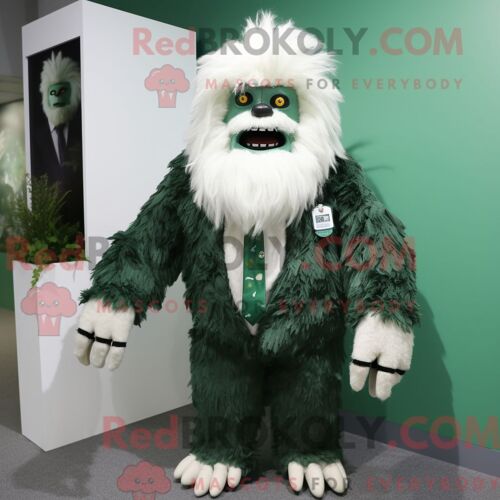 Costume De Mascotte Redbrokoly Turquoise Say Wolf Habillé Avec Un Col Roulé Et Des Bracelets De Cheville