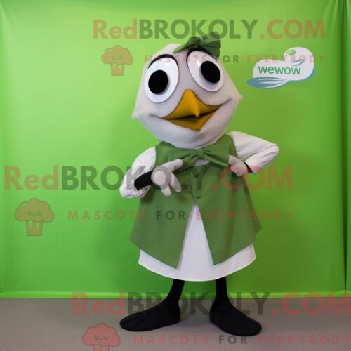 Personnage De Costume De Mascotte Redbrokoly D Olive Dove Habillé Avec Un T-Shirt À Manches Longues Et Des Noeuds Papillons