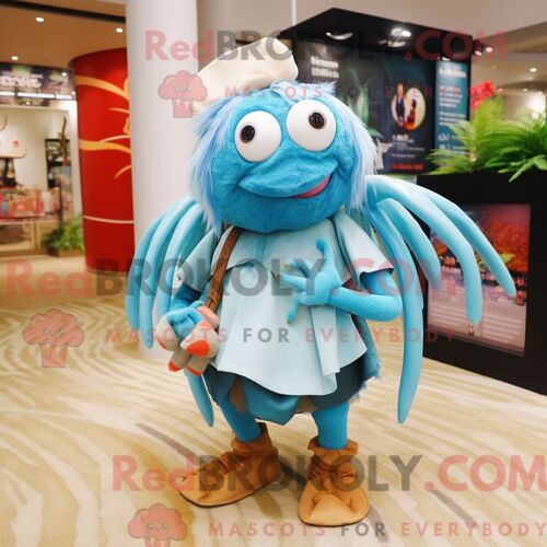 Costume Mascotte Redbrokoly De Magicien Violet Habillé D Une Jupe-Culotte Et De Mitaines