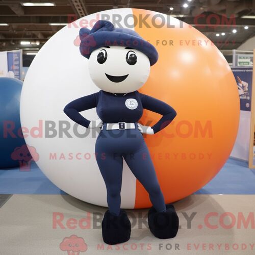 Costume De Mascotte Redbrokoly De Boulet De Canon Humain De La Marine Personnage Habillé Avec Un Pantalon De Yoga Et Des Bretelles