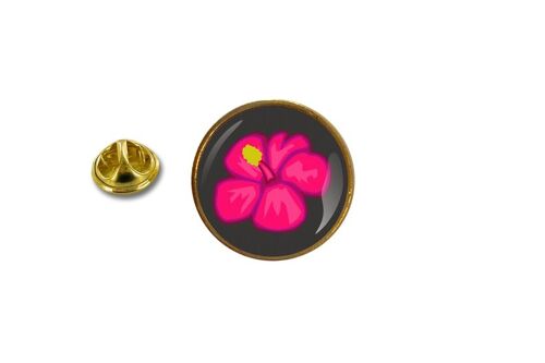 Pins Pin Badge Pin's Metal Avec Pince Papillon Hawaii Fleur Hibiscus