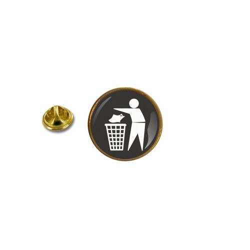 Pins Pin Badge Pin's Metal Avec Pince Papillon Jetter Poubelle
