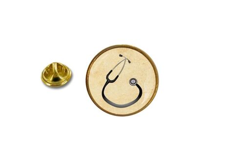Pins Pin Badge Pin's Metal Avec Pince Papillon Stethoscope Medecin