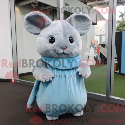 Costume Mascotte Redbrokoly D Hermine Grise Personnage Habillé D Un Costume Et De Lunettes