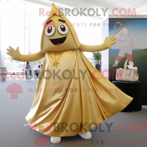 Costume De Mascotte Redbrokoly De Trapèze Doré Habillé D Une Jupe Longue Et De Sacs Messager