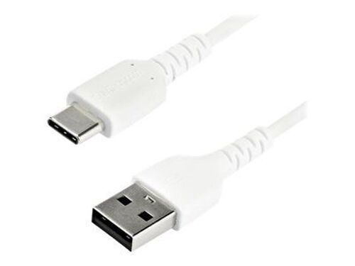 StarTech.com Câble de Chargement 2m USB A vers USB C - Cordon USB 2.0 vers USB-C à Charge/Synchronisation Rapides - Gaine TPE en Fibre Aramide M/M 3A Blanc - Samsung S10/iPad Pro/Pixel (RUSB2AC2MW) - Câble USB - USB (M) droit pour USB-C (M) droit...