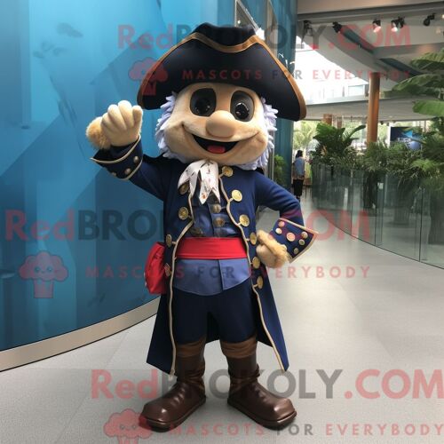 Costume De Mascotte Redbrokoly De Pirate De La Marine Personnage Habillé D Un T-Shirt Et De Pochettes