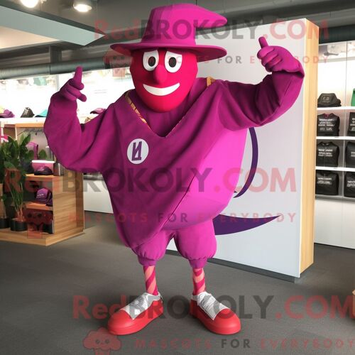 Costume Mascotte Redbrokoly De Bague De Fiançailles Rose Personnage Habillé Avec Une Combinaison Et Des Boucles D Oreilles