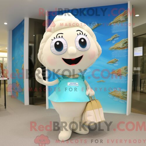 Personnage De Costume De Mascotte Redbrokoly De Tomate Cyan Habillé D Une Chemise En Flanelle Et D Un Porte-Monnaie