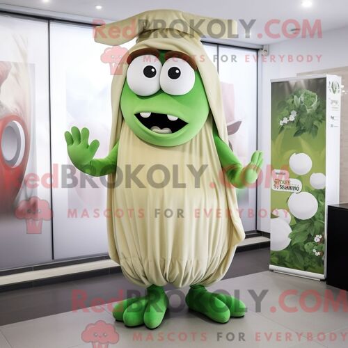 Costume De Mascotte Redbrokoly Stroganoff De B?uf Olive Habillé Avec Une Robe Longue Et Des Gants