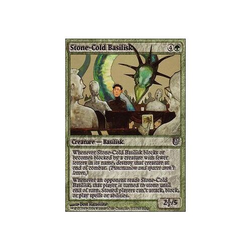 Stone-Cold Basilisk  - Magic Mtg - Unhinged Vo Mint 112 - U