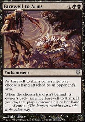Farewell To Arms  - Magic Mtg - Unhinged Vo Mint 56 - C