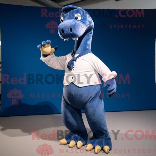 Costume Mascotte Redbrokoly D Utahraptor Beige Personnage Habillé D Une Chemise Habillée Et De Noeuds Papillons
