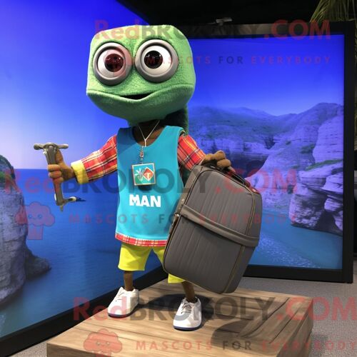 Personnage Mascotte Redbrokoly De Chevreuil Doré Habillé D Un Short Cargo Et De Boutons De Manchette