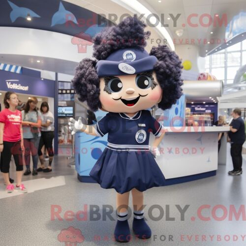 Costume De Mascotte Redbrokoly De Boulettes De Viande De La Marine Personnage Habillé D Une Combishort Et De Pinces À Cheveux