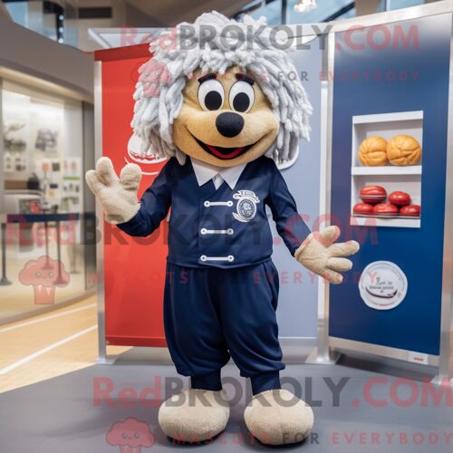 Costume De Mascotte Redbrokoly De Boulettes De Viande De La Marine Personnage Habillé D Une Combishort Et De Pinces À Cheveux