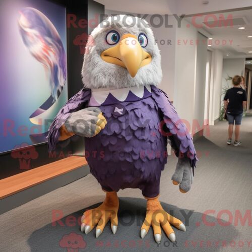 Costume De Mascotte Redbrokoly D Aigle De Lavande Haast Personnage Habillé Avec Une Jupe Et Des Coussinets De Pieds