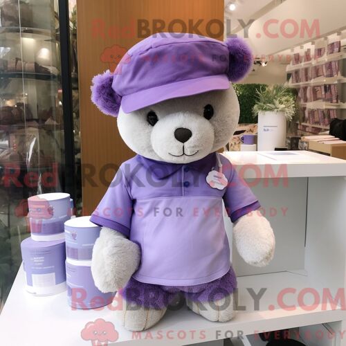 Costume Mascotte Redbrokoly D Ours En Peluche Lavande Personnage Habillé Avec Un T-Shirt Et Des Chapeaux
