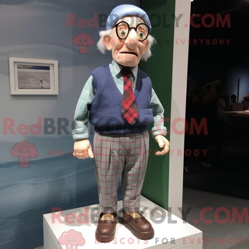 Personnage Mascotte Redbrokoly De Télévision Habillé D Un Pantalon Et De Cravates