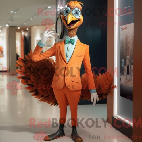Costume De Mascotte Redbrokoly De Marcheur Sur Échasses Bleu Ciel Habillé Avec Un Jegging Et Des Bracelets De Cheville