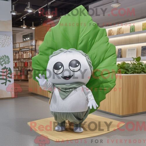 Costume Mascotte Redbrokoly De Paon Gris Habillé D Un Jean Bootcut Et D Écharpes