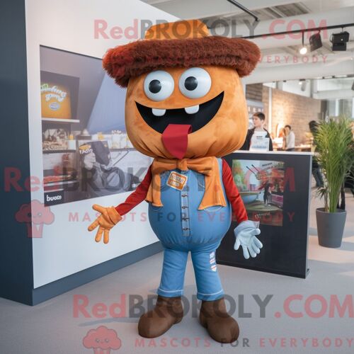 Costume De Mascotte Redbrokoly De Panda Roux Argenté Habillé D Une Mini-Robe Et De Montres Intelligentes