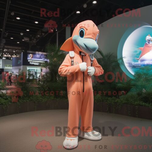 Costume De Mascotte Redbrokoly De Dauphin Pêche Personnage Habillé D Une Combinaison Et De Montres-Bracelets