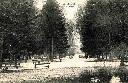 Carte Postale Ancienne, France, Haute Saône ( 70 ), Vesoul, Les Allées Sous La Neige