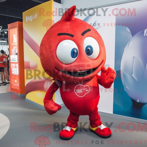 Costume De Mascotte Redbrokoly De Courgette Marron Habillé D Une Chemise En Chambray Et De Porte-Monnaie